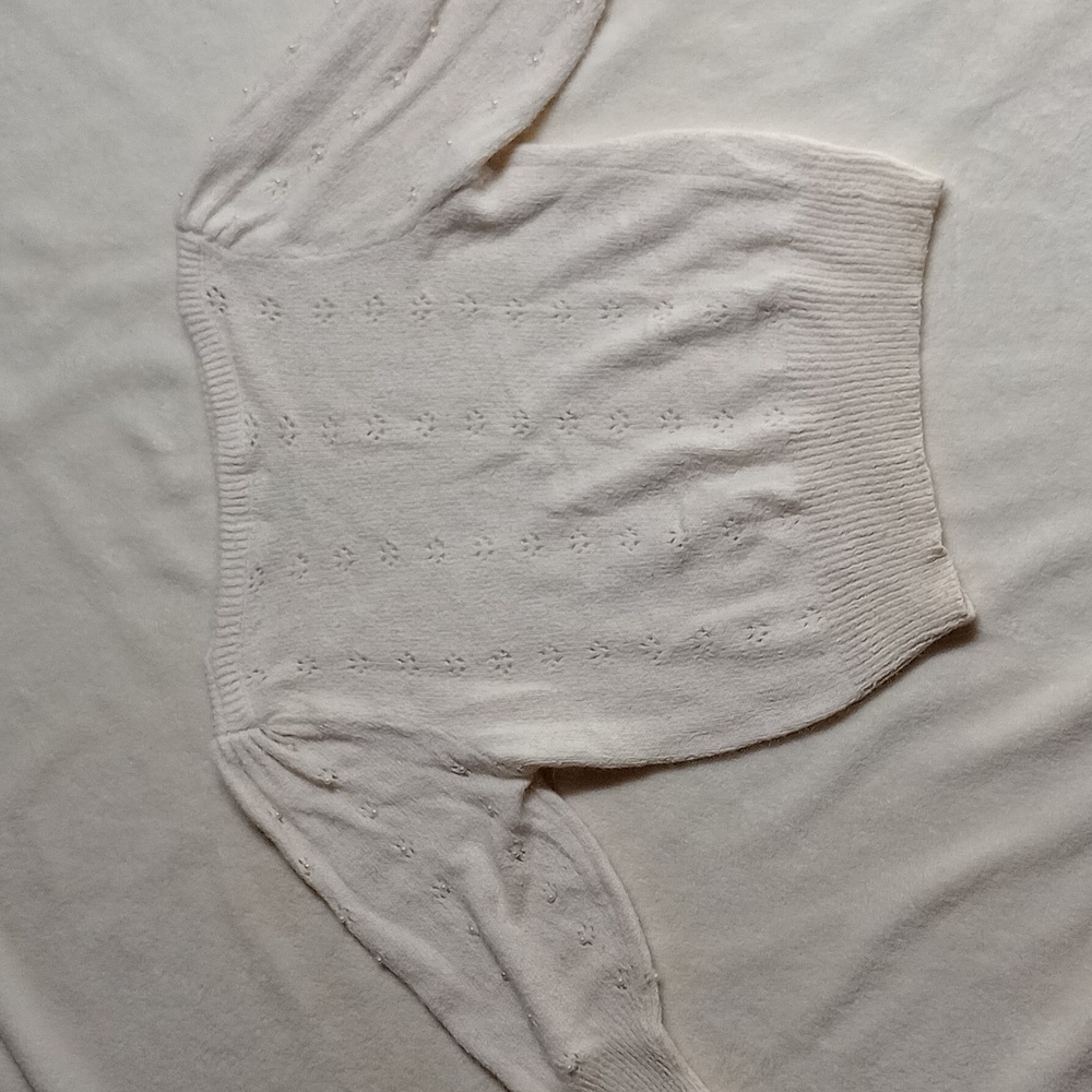 Vintage knit sweater off white cream #001